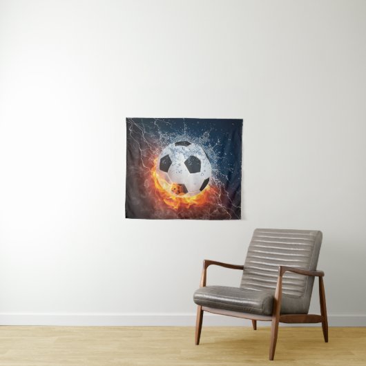 Sierkussen van ontvlammend Football/Voetbal Wandkleed (In Situ (horizontaal))