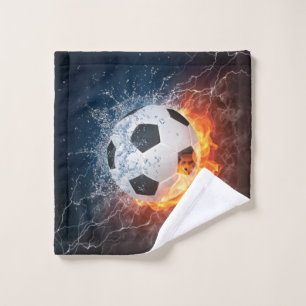 Sierkussen van ontvlammend Football/Voetbal Washandje