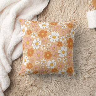 Sierkussen van Oranje en witte Floral