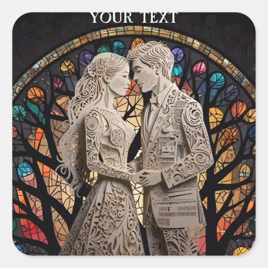 Sierkussen Vierkante Sticker (Voorkant)