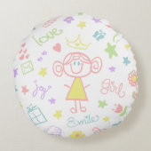 Sierkussen voor babyvoeding, pastel rond kussen (Achterkant)