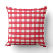 Sierkussen voor Bright Red en White Gingham Countr