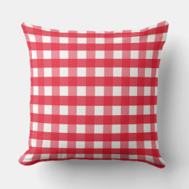 Sierkussen voor Bright Red en White Gingham Countr