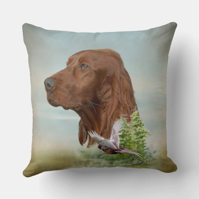 Sierkussen voor de jacht op Irish Setter (Achterkant)