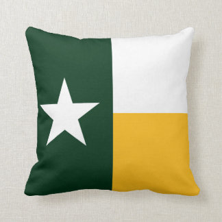 Sierkussen voor groene en gouden Texas-vlag