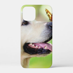 Sierkussen voor labrador en vlinder iPhone 12 mini hoesje