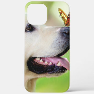 Sierkussen voor labrador en vlinder iPhone 12 pro max hoesje