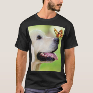 Sierkussen voor labrador en vlinder t-shirt