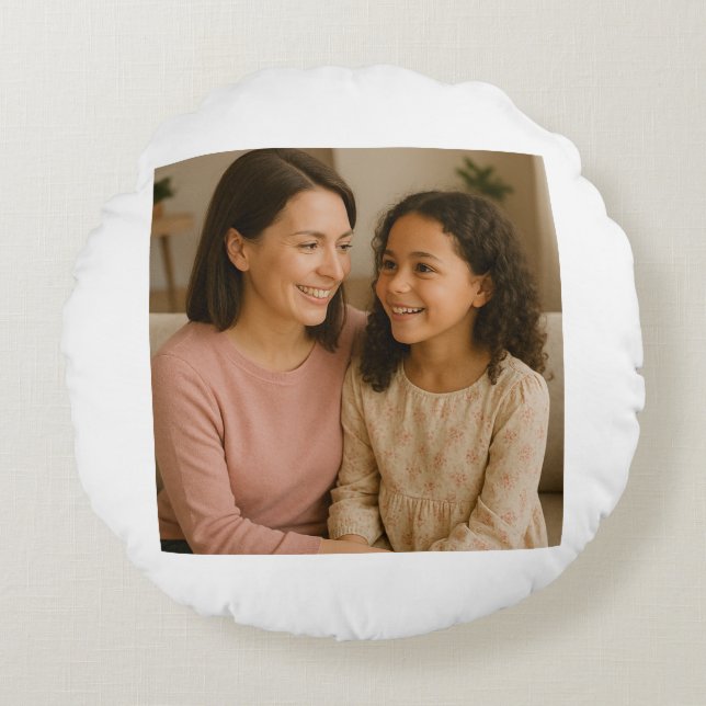 Sierkussen voor persoonlijk Moederdag Rond Kussen (Voorkant)