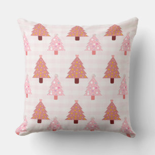 Sierkussen voor roze kerstbomen