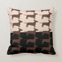 Sierkussen voor zwart en beige met dachshunds