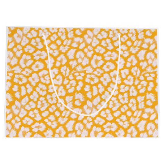 Sierkussen Wit geel abstract luipaard print Groot Cadeauzakje (Achterkant)