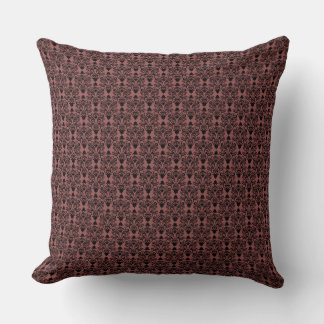 Sierkussen zwart-wit en marsala Cat Damask Pattern