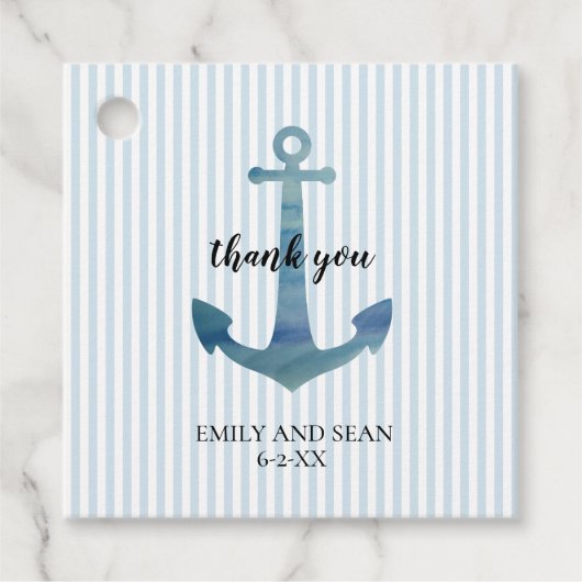 Sierlabels met zeeanker 'Dank je wel' Bedankjes Labels (Voorkant)