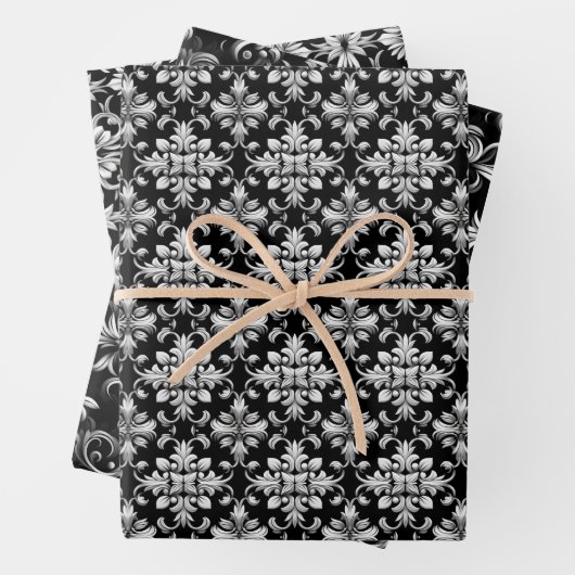  sierlijk 3D zwart-wit ontwerp Inpakpapier Vel (In situ)