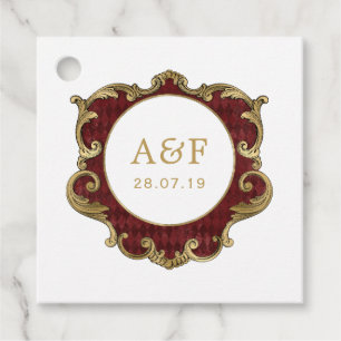 Sierlijk Antiek Kerst Gouden Frame Monogram Bedankjes Labels