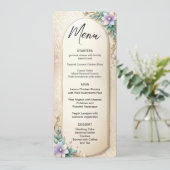 Sierlijk bloemframe met parels menu (Staand voorkant)