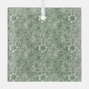 Sierlijk bloempatroon van witte bloemen en bladere glas ornament