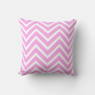 Sierlijk Chevron Patroon Licht Roze En Wit Kussen