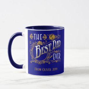 sierlijk De beste vader ooit blauw goud Mok