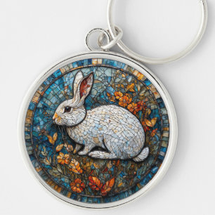 Sierlijk gekleurd glas met konijn sleutelhanger
