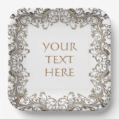 Sierlijk Goud Ontwerp Je Eigen Papieren Bordje (Voorkant)