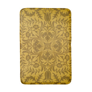 Sierlijk gouden bloempatroon met symmetrisch badmat