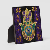 Sierlijk Gouden Derde Oog Hamsa Fotoplaat (Voorkant)