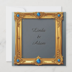 Sierlijk gouden frame met ingewikkelde details kaart
