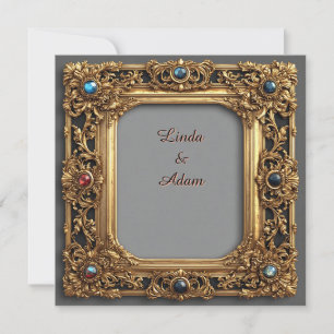 Sierlijk gouden frame met ingewikkelde details kaart