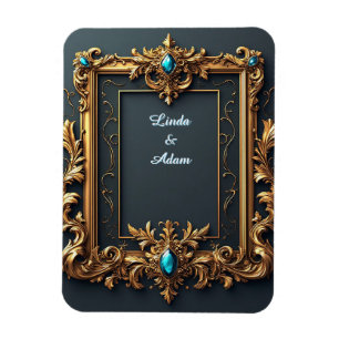 Sierlijk gouden frame met ingewikkelde details magneet
