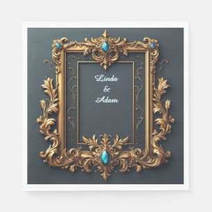 Sierlijk gouden frame met ingewikkelde details servet