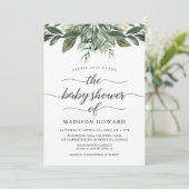 sierlijk groen Baby shower Kaart (Staand voorkant)