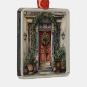 SIERLIJK INGERICHTE KERSTDEUR METALEN ORNAMENT (Rechts)