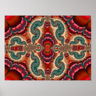 Sierlijk Kaleidoscoop Patroon Poster
