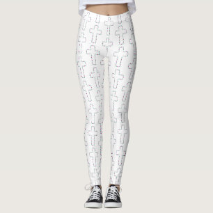 Sierlijk kruis met bloemen leggings