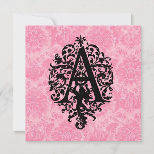 Sierlijk Monogram A Kaart (Voorkant)