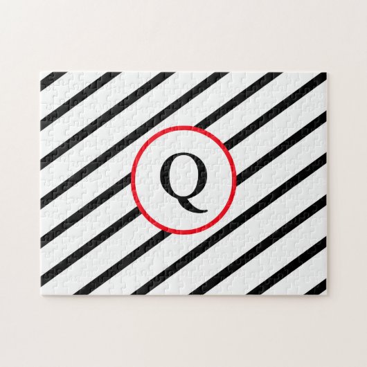 Sierlijk Monogram Legpuzzel (Horizontaal)