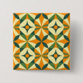 Sierlijk naadloos retro patroon vierkante button 5,1 cm (Voorkant)
