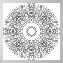 Sierlijk Ovaal Medaillon Mandala Ring Patroon Kuns