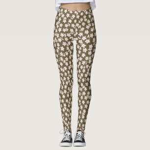 Sierlijk Retro Japans Bloemmotief Leggings