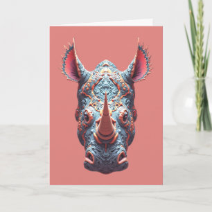 Sierlijk Rhono Portret - Psychedelische Geest Mask Kaart