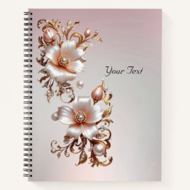 Sierlijk Roze Bloemmotief Notitieboek