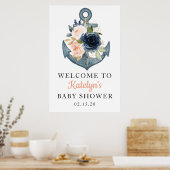 Sierlijk Scheepsanker Welkom Bord Poster (Keuken)