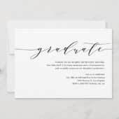 sierlijk script drie foto zwart afstudeerfeest kaart (Achterkant)