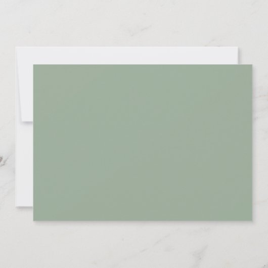 sierlijk script sage groen bruiloft uitstel aankondiging (Achterkant)