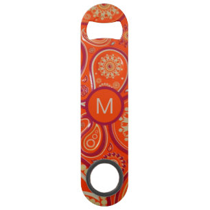 Sierlijk Sinaasappels Paisley Patroon Monogram Speed Flessenopener