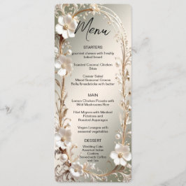 Sierlijk wit bloemenkader menu