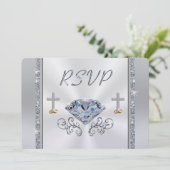 Sierlijke aanpasbare christelijke diamant RSVP-kaa Kaart (Staand voorkant)