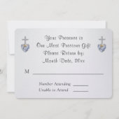 Sierlijke aanpasbare christelijke diamant RSVP-kaa Kaart (Achterkant)